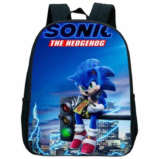 12 Inch Sonic Kindergarten School Backpack Child Baby Toddler bag Kids Sonic Backpack Back to School 5