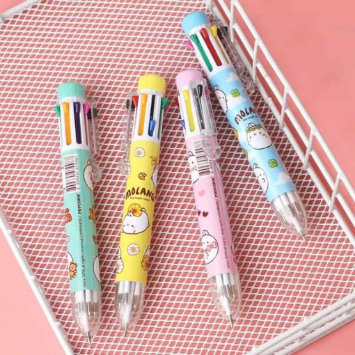 Korean Cute Molang Rabbit 8 Colors Ballpoint Pen Cute School Office Supplies Back to School Pens 2