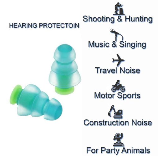 1 Pair Noise Cancelling Hearing Protection Earplugs For Concerts Musician Motorcycles Reusable Silicone Ear plugs 2