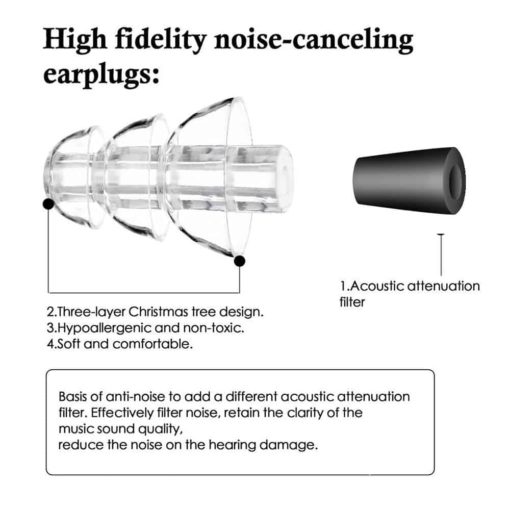1 Pair Noise Cancelling Hearing Protection Earplugs For Concerts Musician Motorcycles Reusable Silicone Ear plugs 3