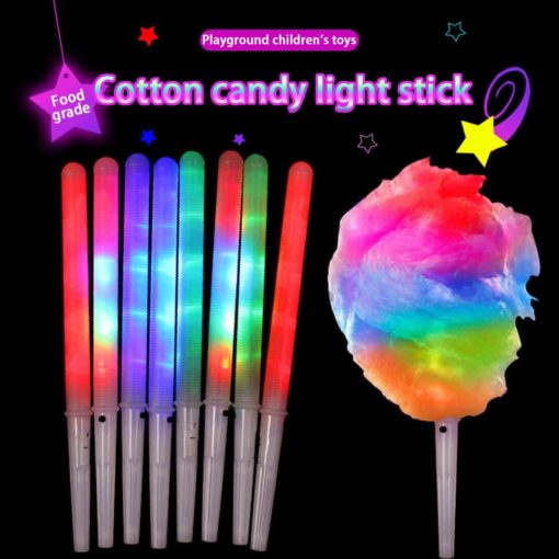 Led Cotton Candy Cones Colorful Glowing Marshmallow Sticks 4