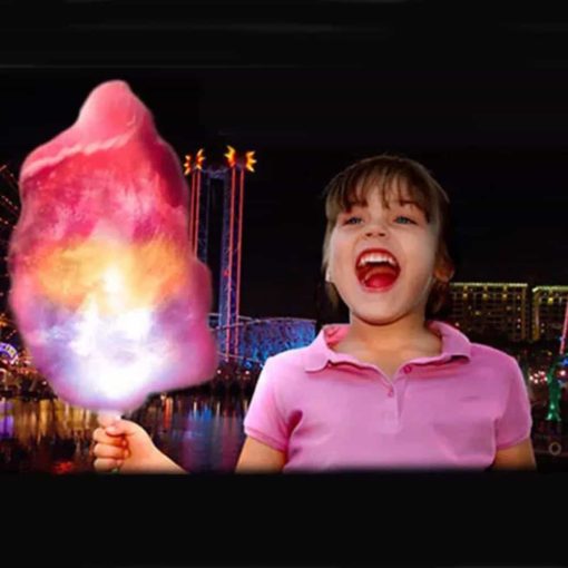 Led Cotton Candy Cones Colorful Glowing Marshmallow Sticks 5