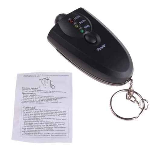 Mini Professional Key Chain Alcohol Meter Analyzer Portable Keychain Red Light LED Flashlight Alcohol Breath Tester 3