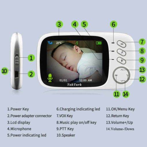 3 2 inch Wireless Video Color Baby Monitor High Resolution Baby Nanny Security Camera Night Vision 3