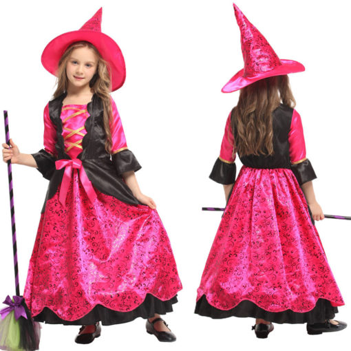 Umorden Child Kids Witch Costume Girls Halloween Purim Carnival Party Mardi Gras Fantasia Fancy Dress Cosplay 4