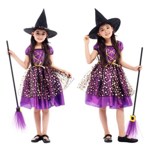 Umorden Child Kids Witch Costume Girls Halloween Purim Carnival Party Mardi Gras Fantasia Fancy Dress Cosplay 6
