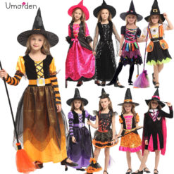 Umorden Child Kids Witch Costume Girls Halloween Purim Carnival Party Mardi Gras Fantasia Fancy Dress Cosplay 1