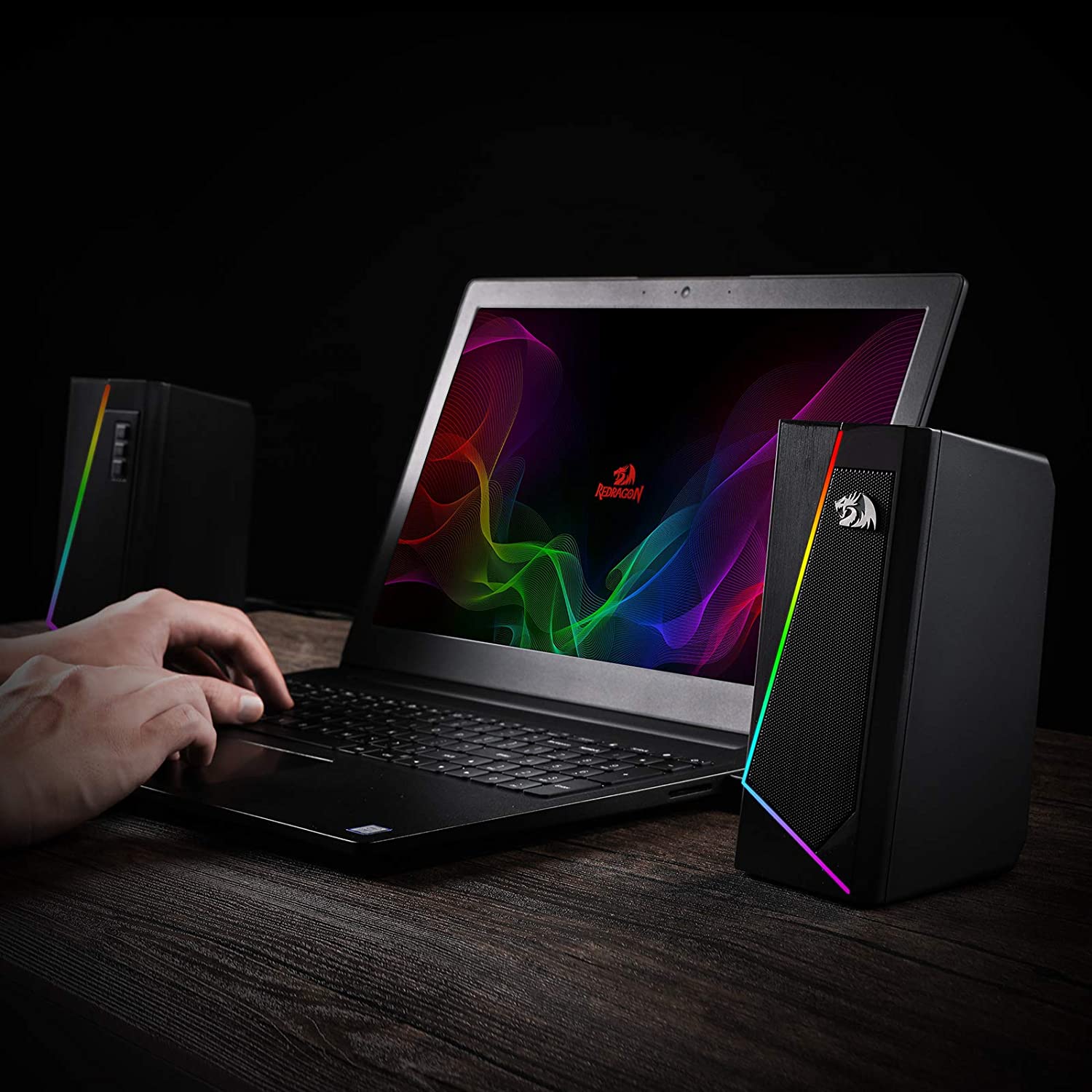 רמקולים למחשב מבית Redragon עם תאורה RGB | דילמה
